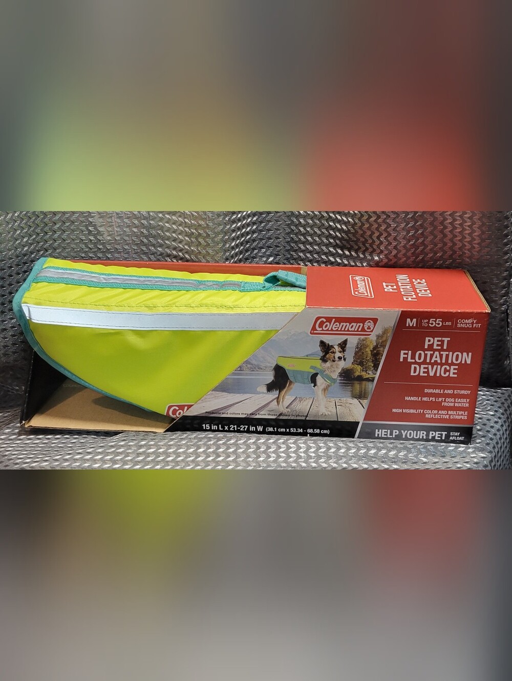 Coleman Bright Lime Dog Life Jacket with Reflective Trim